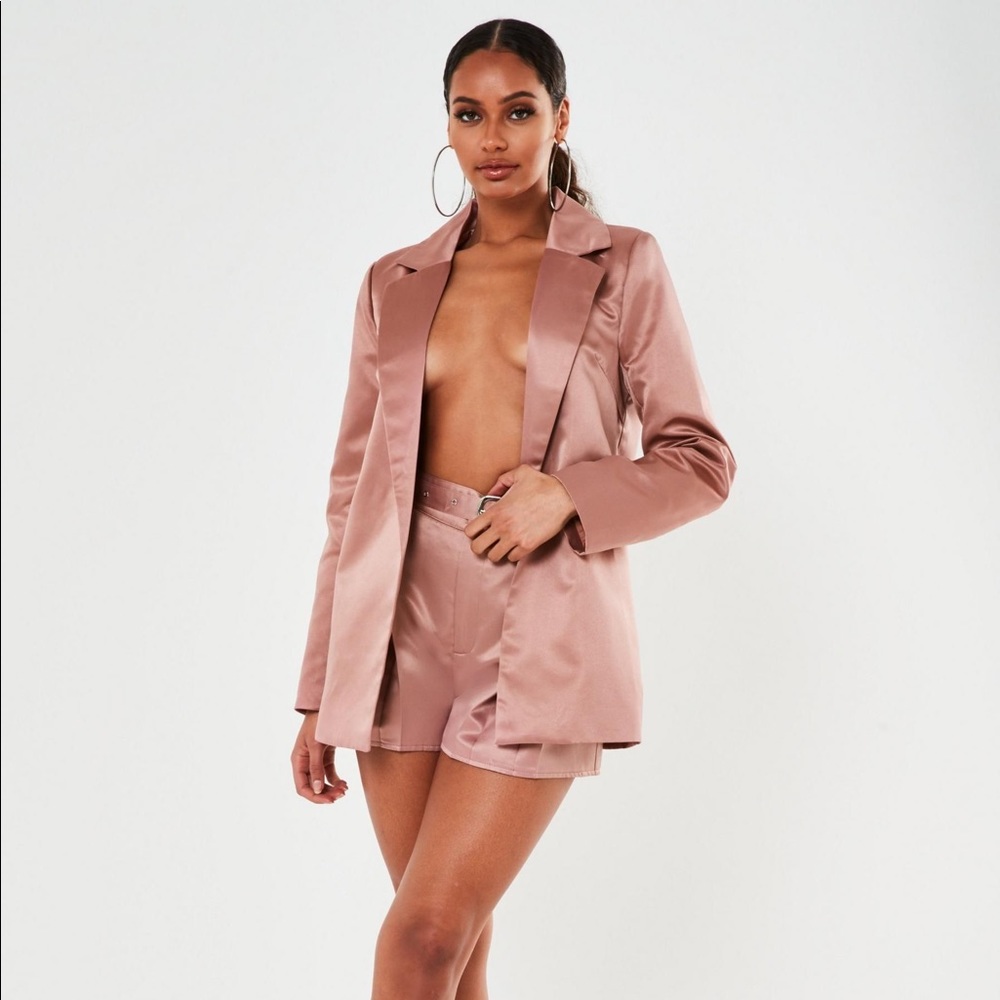 Brand new with tags satin missguided short blazer set
